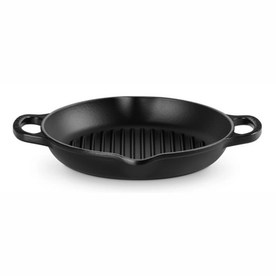 Grill Plate Le Creuset Round Matt Black 25 cm | Cookwarestore